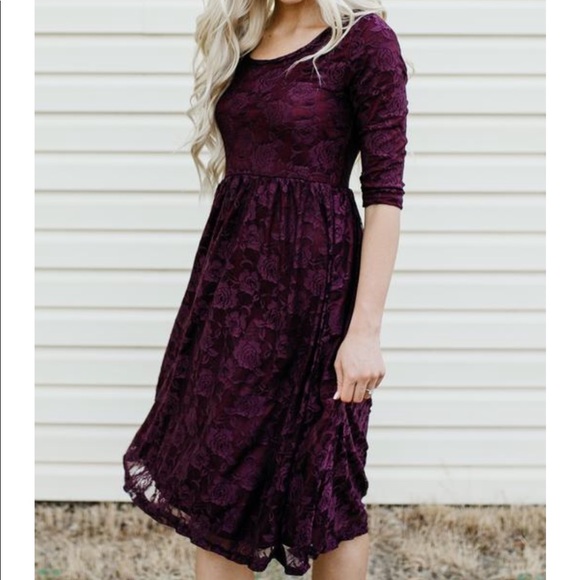 macy's burgundy lace dress